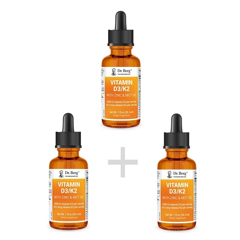 BUNDLE Vitamin D3 & K2 with Zinc & MCT Oil pack of 3