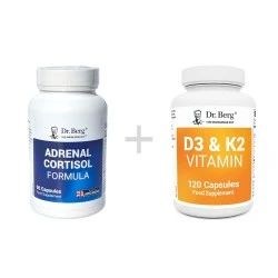BUNDLE: Adrenal Cortisol Formula and D3 & K2 Vitamin pack of 2