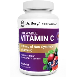 Chewable Vitamin C Complex Made with berries, Non-GMO - 60 Chewable Wafers