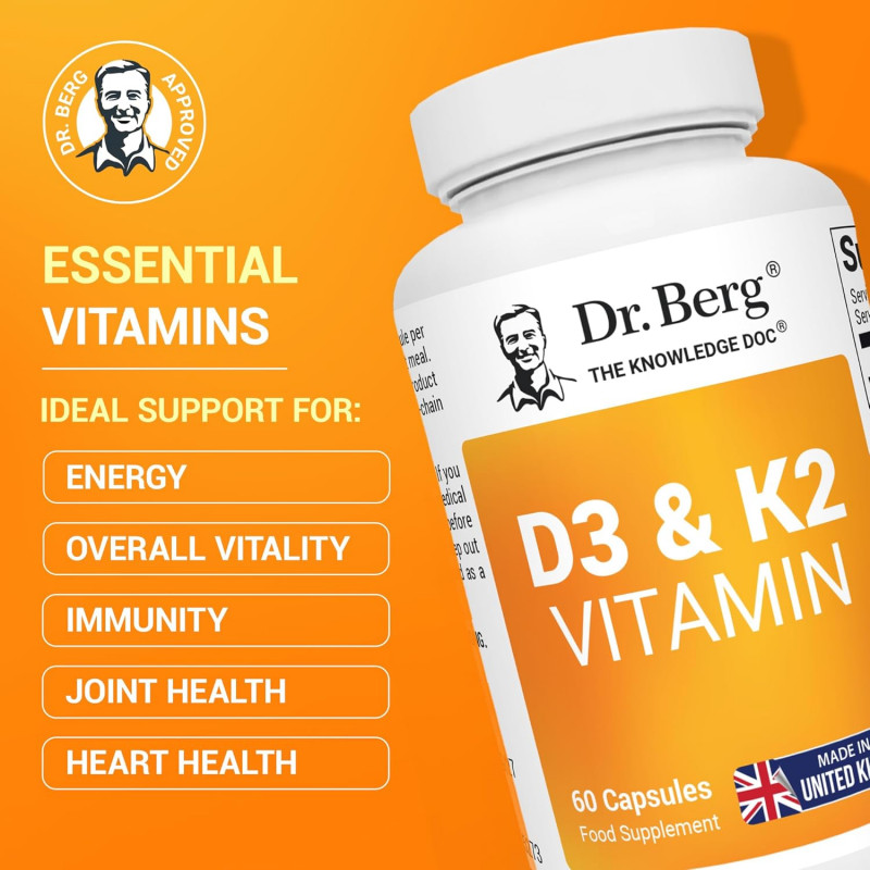 Dr. Berg UK Vitamin D3 K2 w/ MCT 60 Capsules
