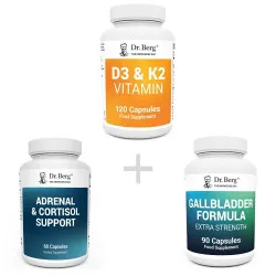BUNDLE: Gallbladder Formula, Adrenal Cortisol Formula and D3 & K2 Vitamin pack of 3