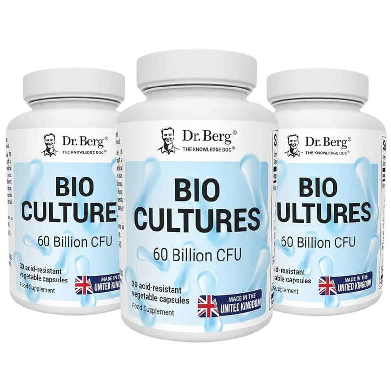 Doctor Berg UK BUNDLE: BIO CULTURES 60 Billion CFU pack of 3