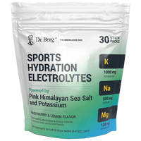Doctor Berg UK Sports Hydration Electrolytes Raspberry & Lemon, 30 Stick Packs