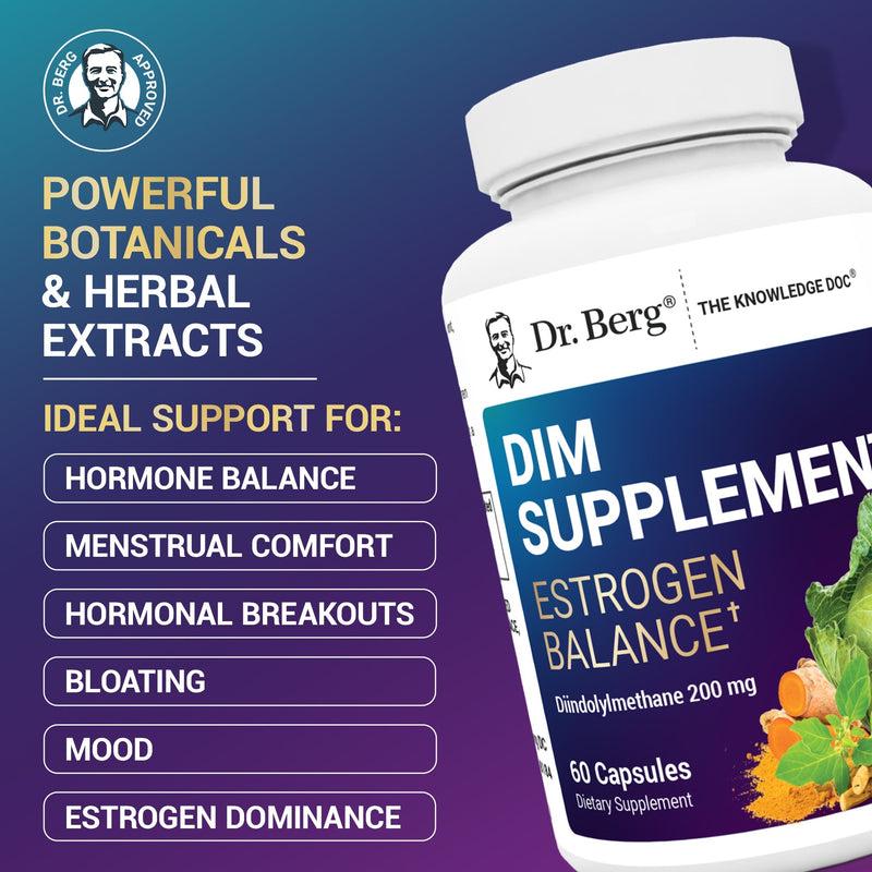 Doctor Berg UK DIM with Black Cohosh and Ashwagandha supplement, 60 Vegetable Capsules