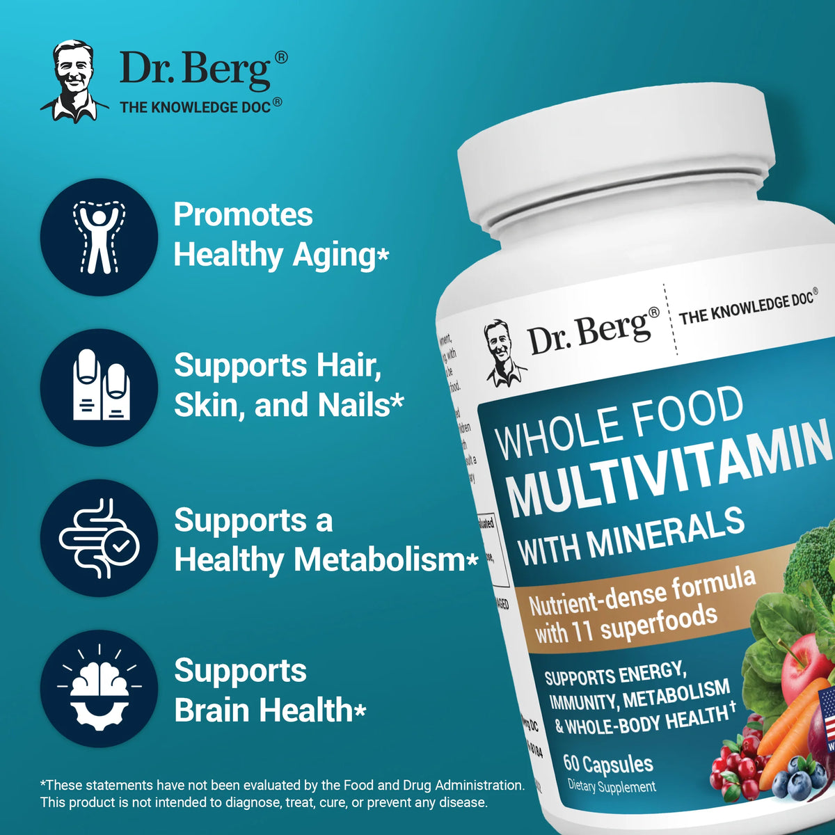 Doctor Berg UK Whole Food Multivitamin with Minerals, 60 Capsules