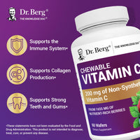 Doctor Berg UK Chewable Vitamin C Complex with Berries supplement, 60 Wafers