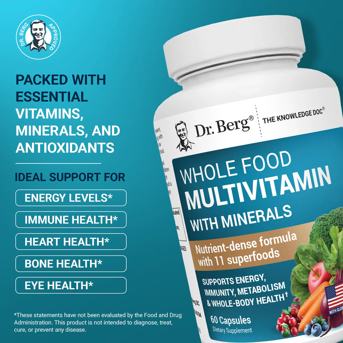 Doctor Berg UK Whole Food Multivitamin with Minerals, 60 Capsules