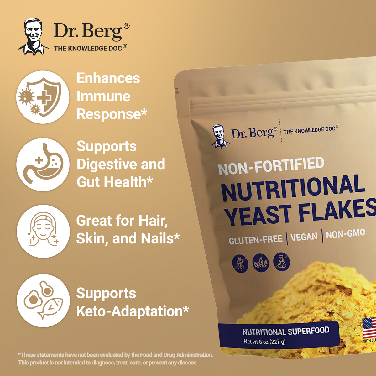 Doctor Berg UK Nutritional Yeast Flakes, 227 g