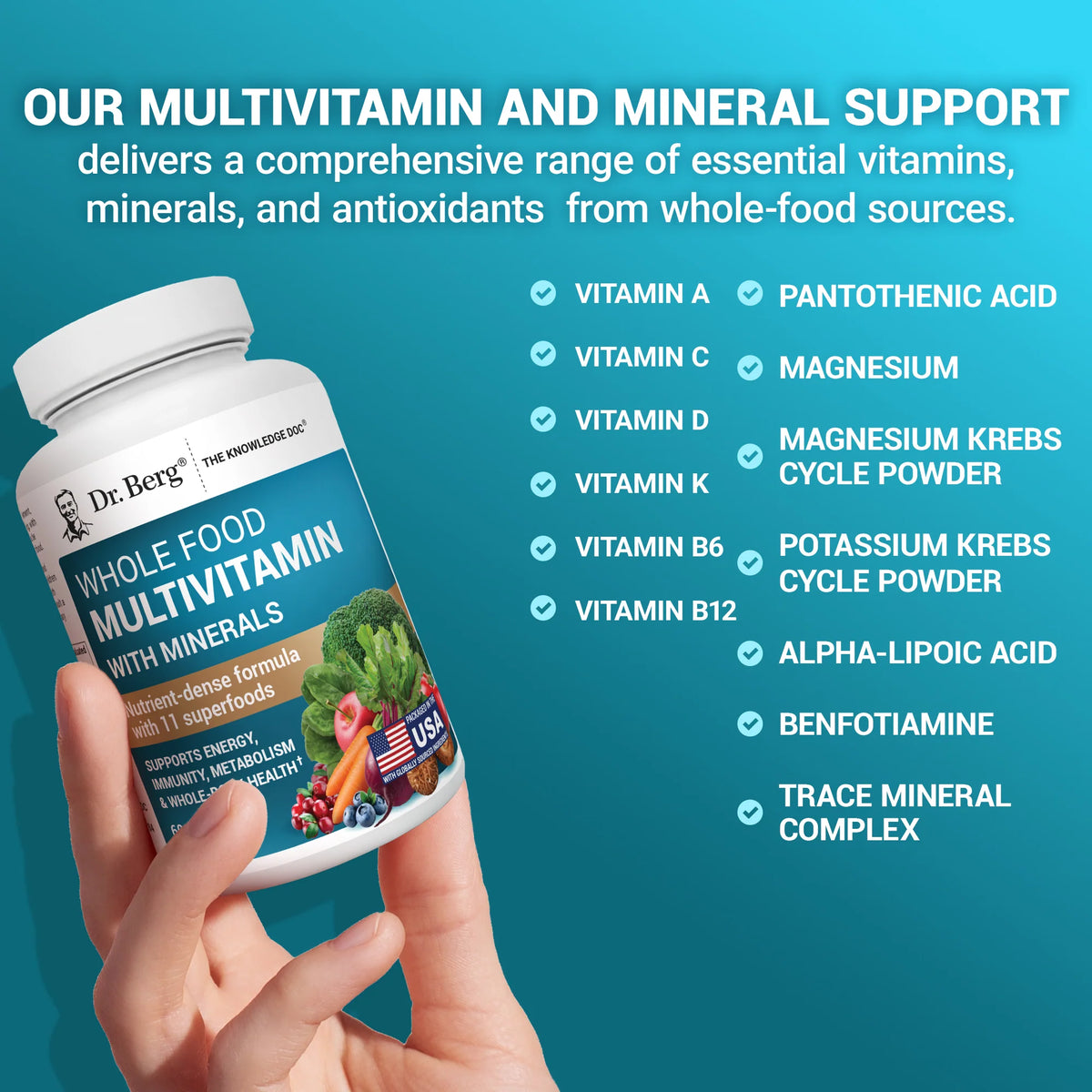 Doctor Berg UK Whole Food Multivitamin with Minerals, 60 Capsules