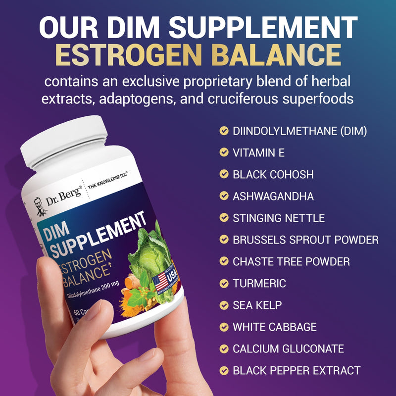 Doctor Berg UK DIM with Black Cohosh and Ashwagandha supplement, 60 Vegetable Capsules