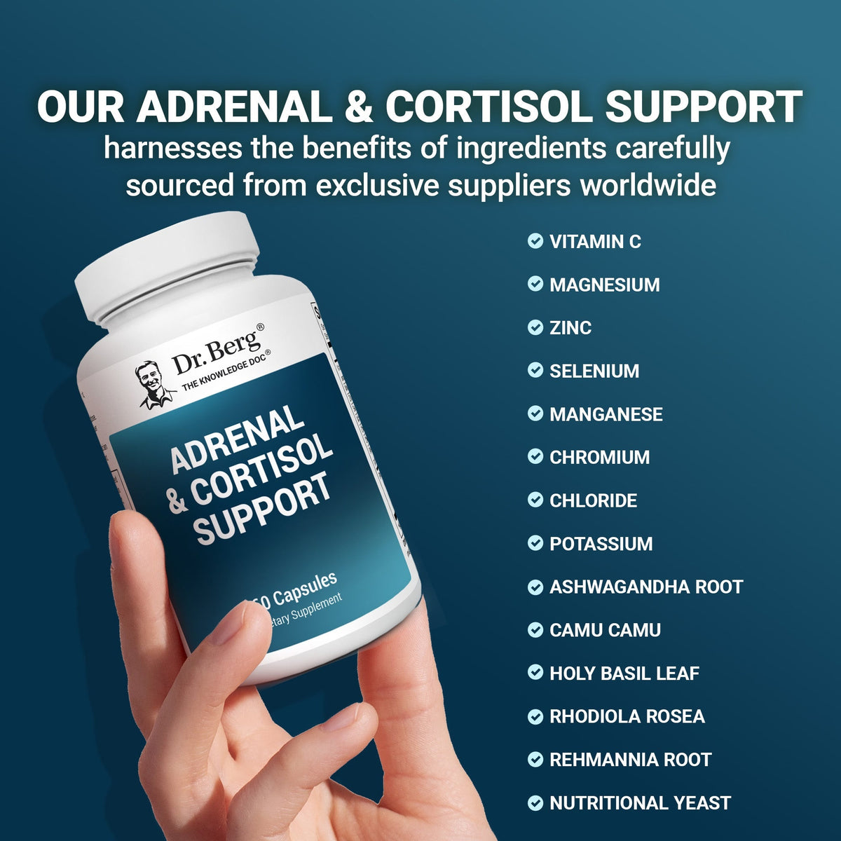 Doctor Berg UK Adrenal & Cortisol Support supplement, 60 Vegetable Capsules
