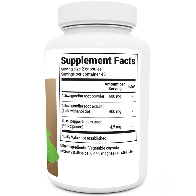 Doctor Berg UK Ashwagandha with BioPerine® Black Pepper supplement, 90 Vegetable Capsules