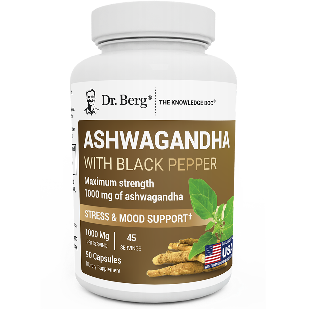 Doctor Berg UK Ashwagandha with BioPerine® Black Pepper supplement, 90 Vegetable Capsules
