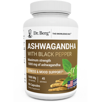 Doctor Berg UK Ashwagandha with BioPerine® Black Pepper supplement, 90 Vegetable Capsules