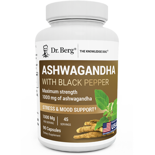 Doctor Berg UK Ashwagandha with BioPerine® Black Pepper supplement, 90 Vegetable Capsules