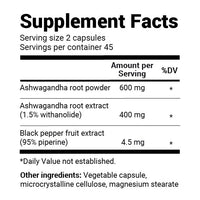 Doctor Berg UK Ashwagandha with BioPerine® Black Pepper supplement, 90 Vegetable Capsules