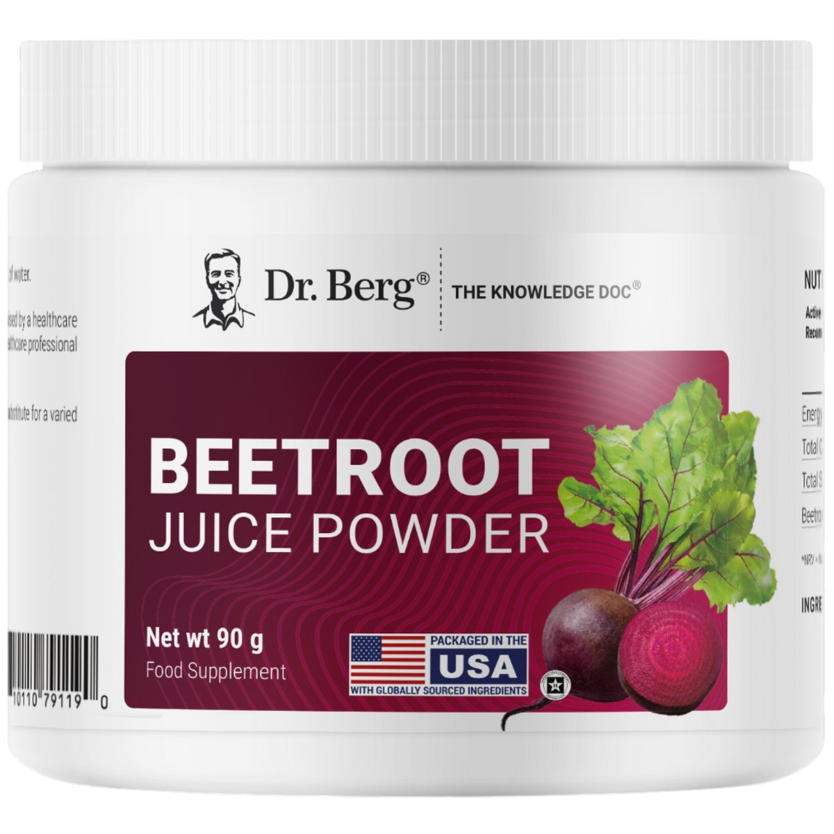Doctor Berg UK Beetroot Juice Powder supplement, 90 g