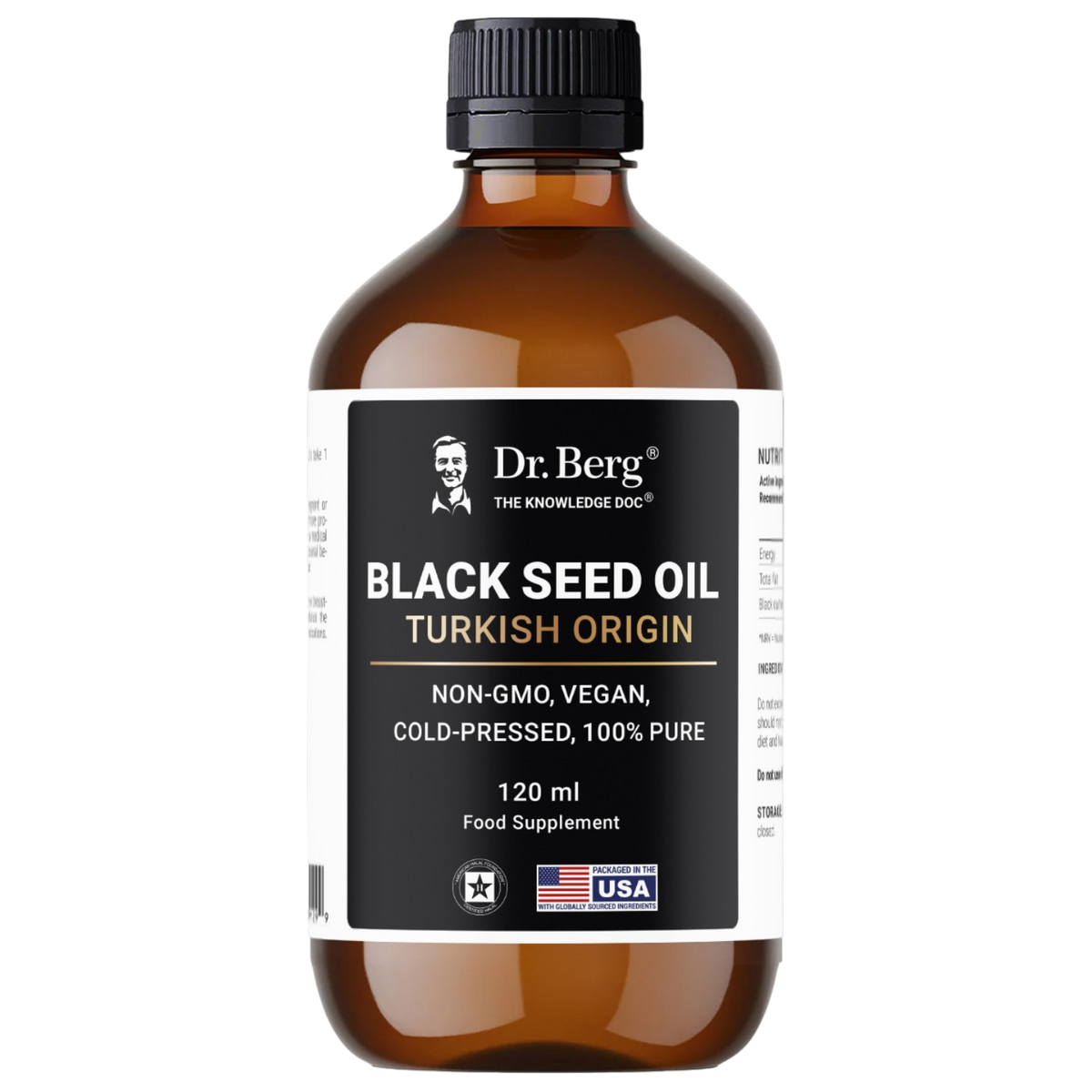 Doctor Berg UK Black Seed Oil – Cold-Pressed, 120 ml
