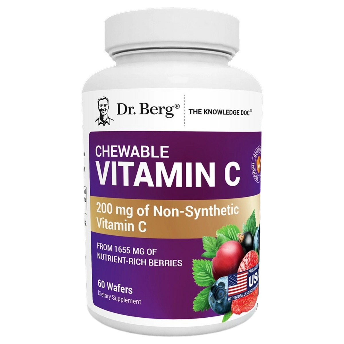 Doctor Berg UK Chewable Vitamin C Complex with Berries supplement, 60 Wafers