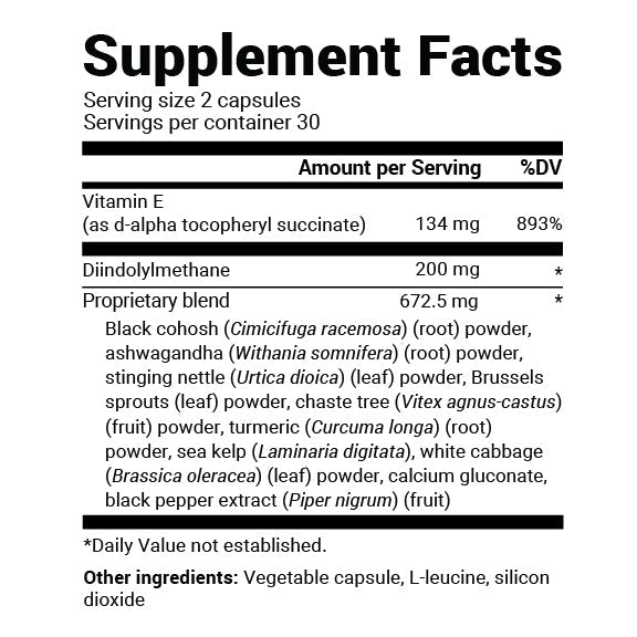 Doctor Berg UK DIM with Black Cohosh and Ashwagandha supplement, 60 Vegetable Capsules