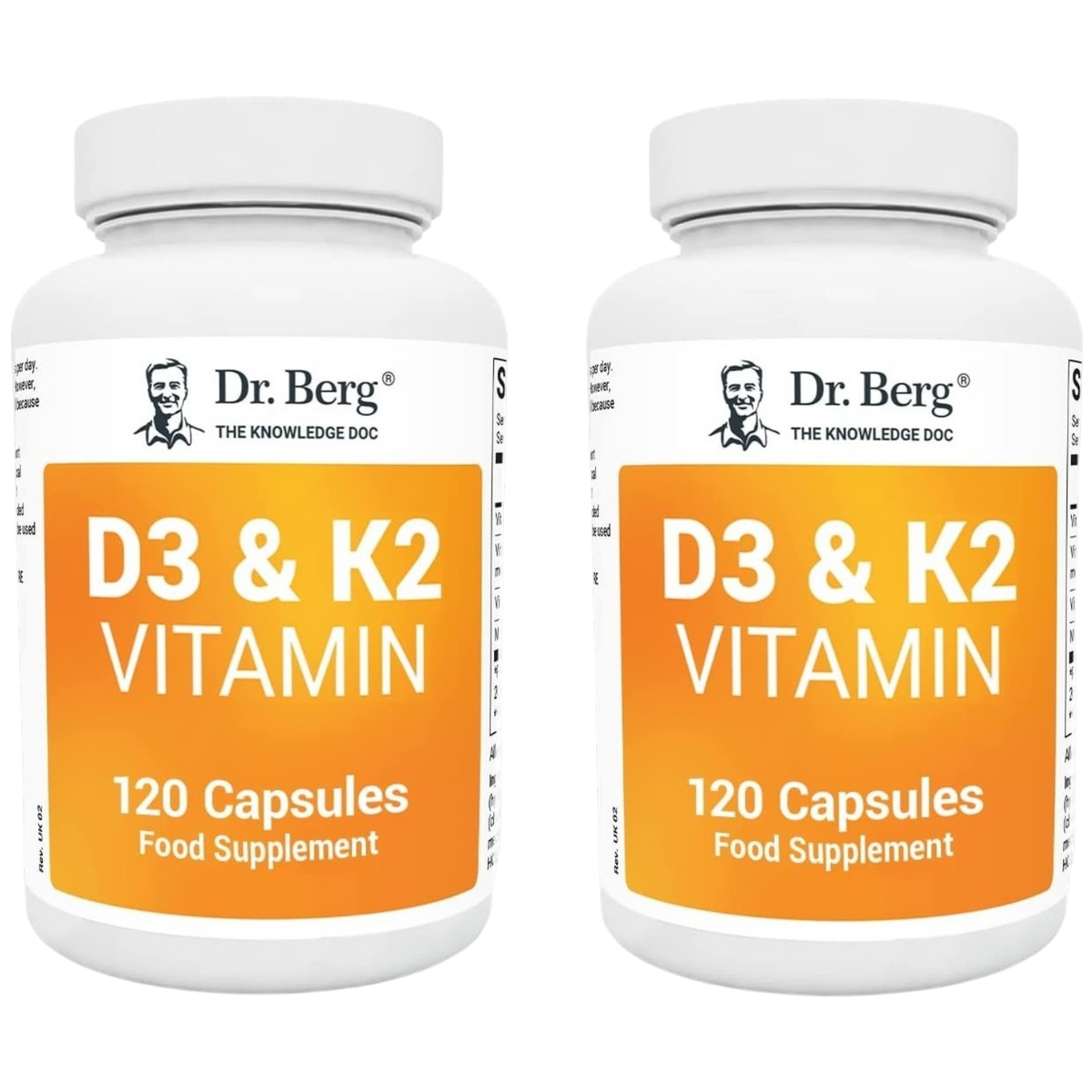 Doctor Berg UK BUNDLE: D3 & K2 Vitamin (2,000 IU) pack of 2
