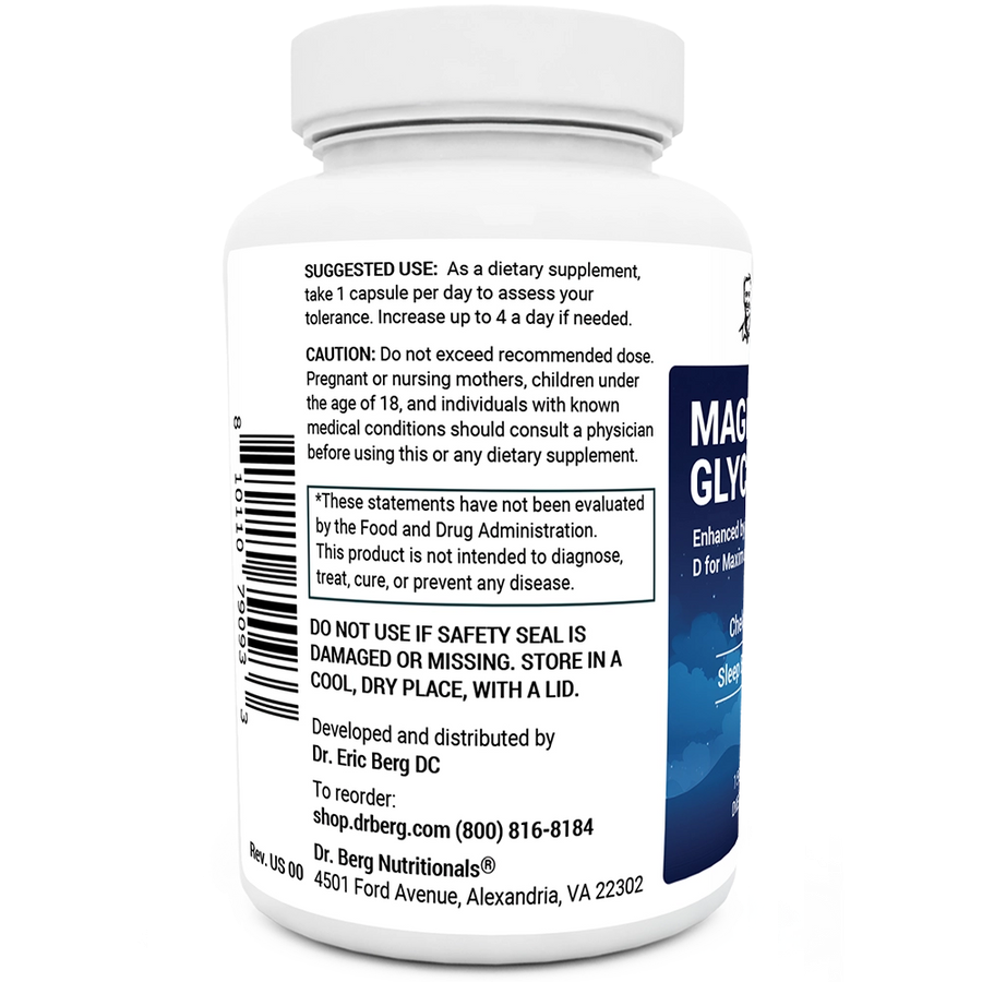 Doctor Berg UK Magnesium Glycinate with Vitamin D3, B6 and Zinc, 150 Capsules