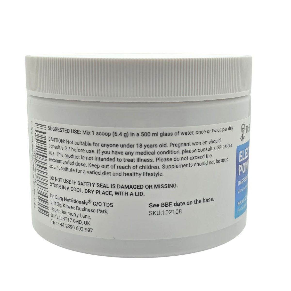 Doctor Berg UK UK Electrolyte Powder Raspberry & Lemon, 50 Servings