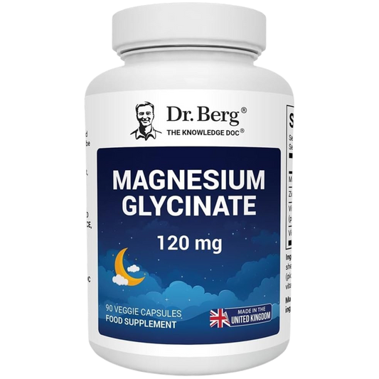 Dr. Berg UK Magnesium Glycinate 120 mg – 90 Veggie Capsules