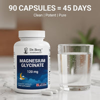 Dr. Berg UK Magnesium Glycinate 120 mg – 90 Veggie Capsules