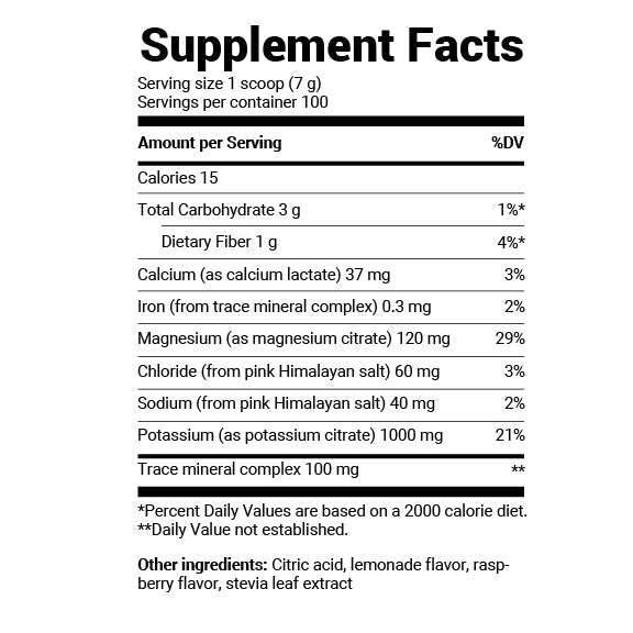 Doctor Berg UK Electrolyte Powder Raspberry - Lemon, 100 Servings