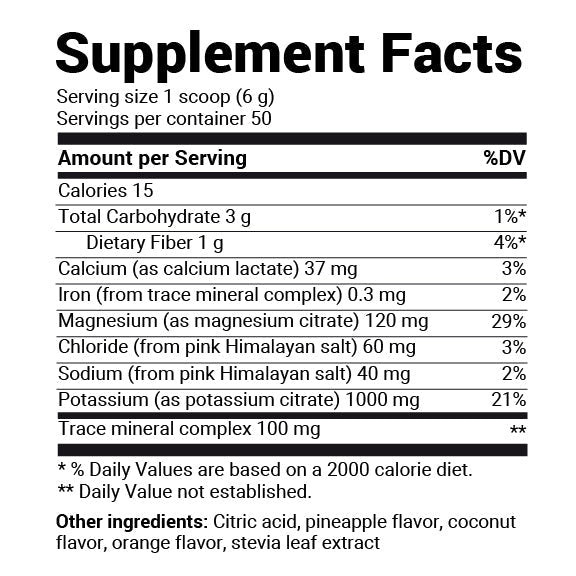 Doctor Berg UK Electrolyte Powder Tropical Coconut, Pineapple, Orange, 50 Servings