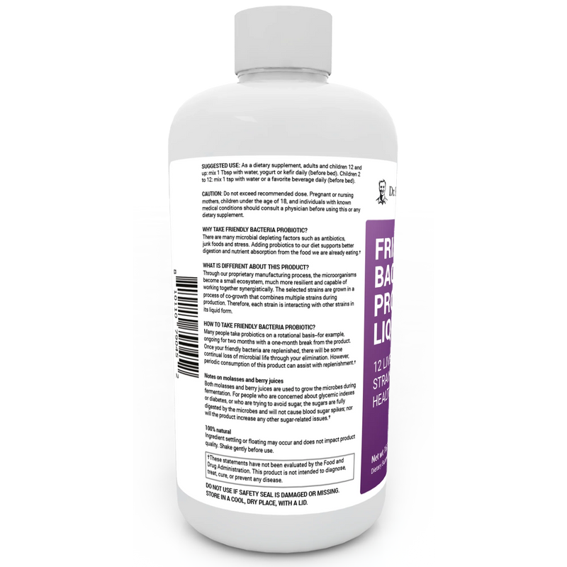 Doctor Berg UK Dr. Berg Friendly Bacteria Probiotic Liquid, 12 Strains, 16.3 fl oz