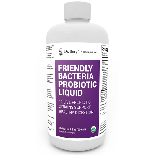 Doctor Berg UK Dr. Berg Friendly Bacteria Probiotic Liquid, 12 Strains, 16.3 fl oz