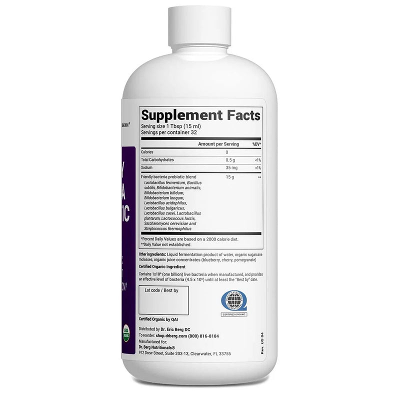 Doctor Berg UK Dr. Berg Friendly Bacteria Probiotic Liquid, 12 Strains, 16.3 fl oz