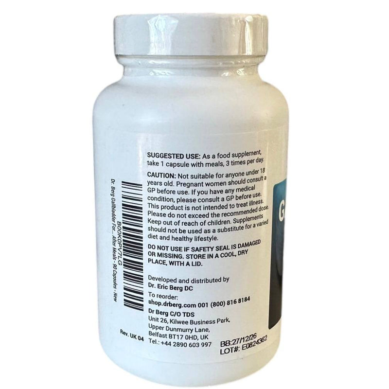 Doctor Berg UK Dr. Berg UK Gallbladder Formula, No Ox Bile, 90 Capsules