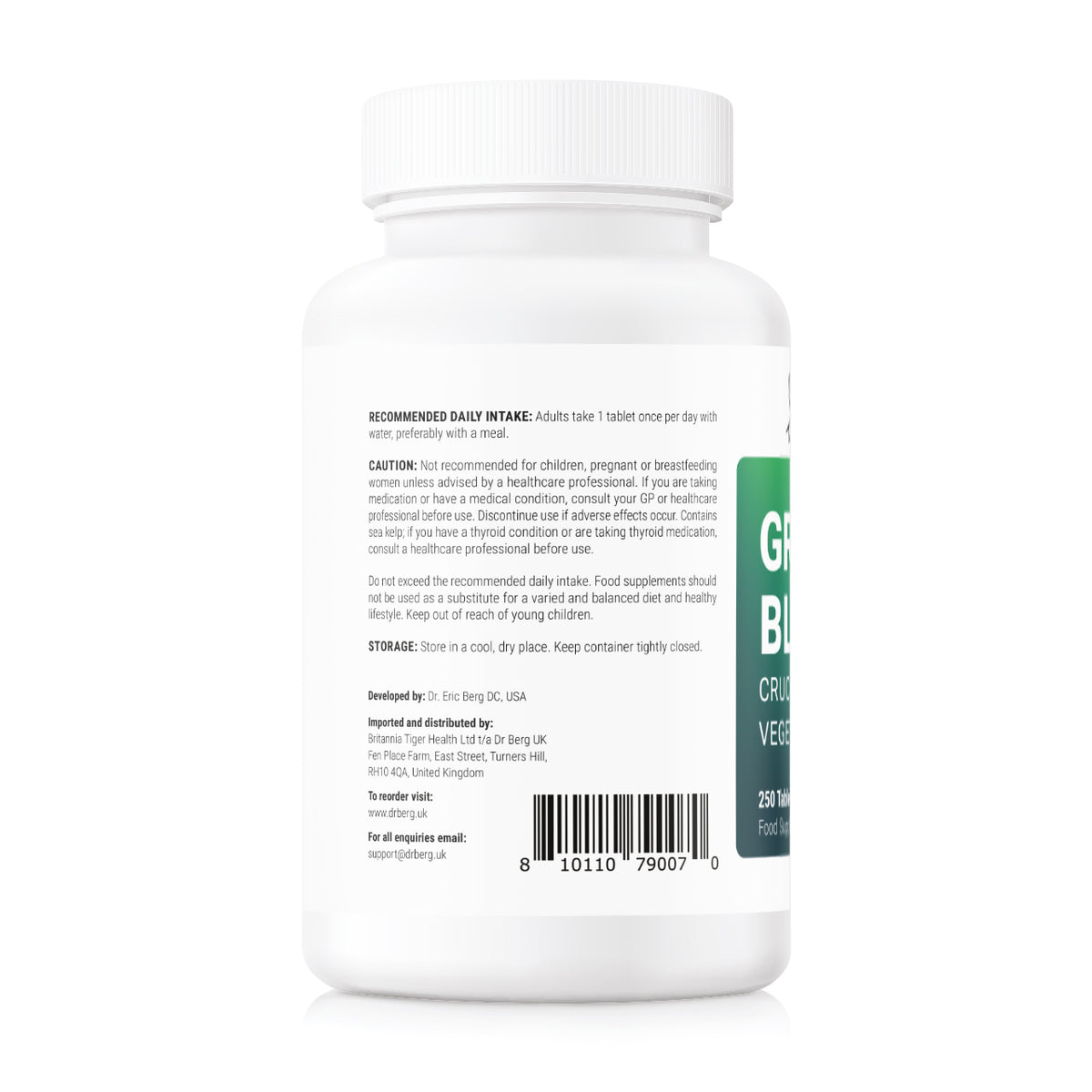 Dr. Berg Greens Superfood - Cruciferous Vegetable Blend, 250 Tablets