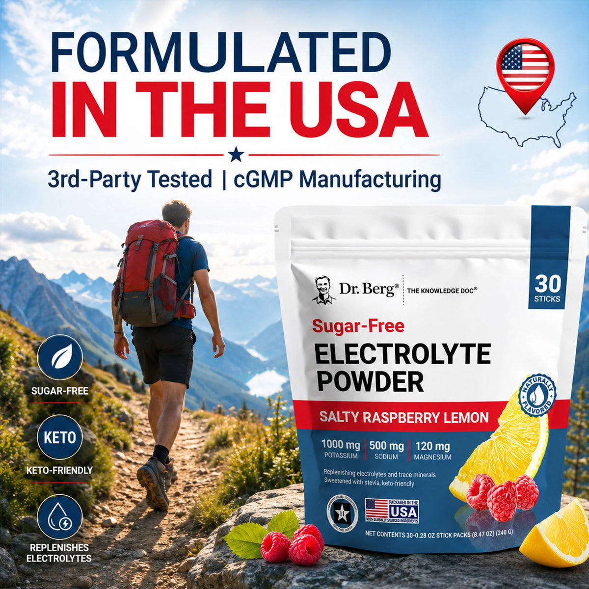 Electrolyte Powder Salty Raspberry Lemon