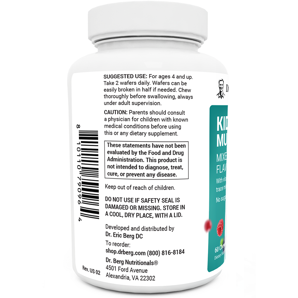 Doctor Berg UK Kids Chewable Multivitamin – Mixed Berry, 60 Wafers