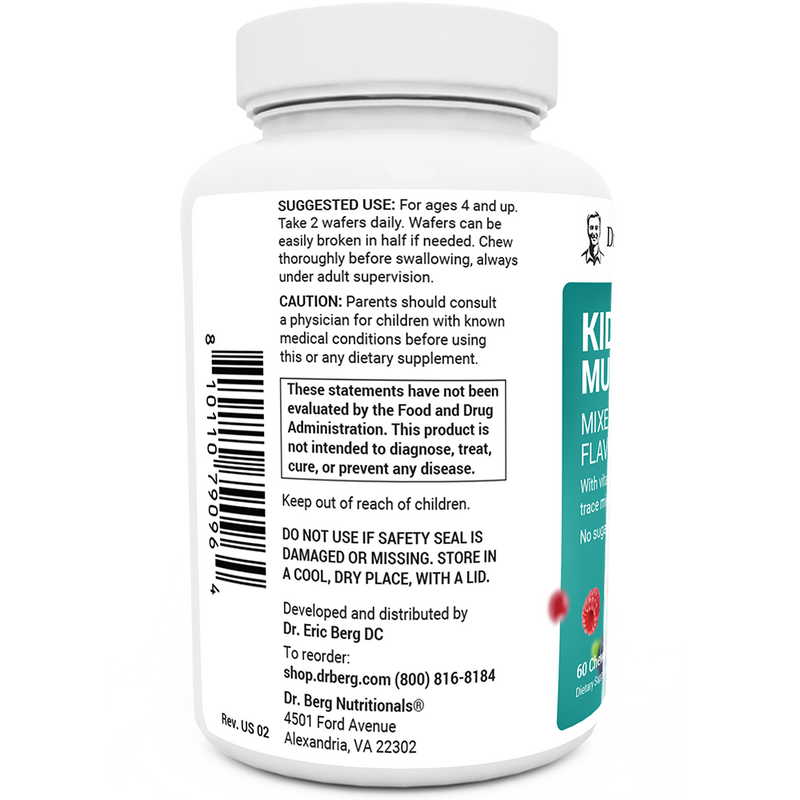 Doctor Berg UK Kids Chewable Multivitamin – Mixed Berry, 60 Wafers