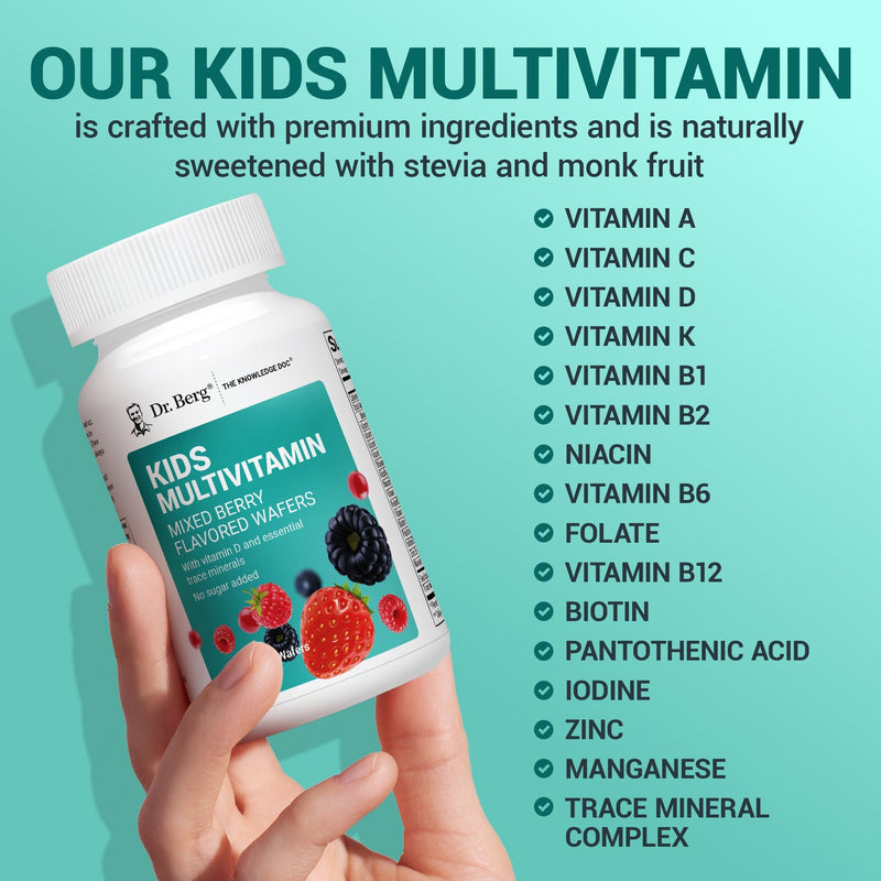 Doctor Berg UK Kids Chewable Multivitamin – Mixed Berry, 60 Wafers