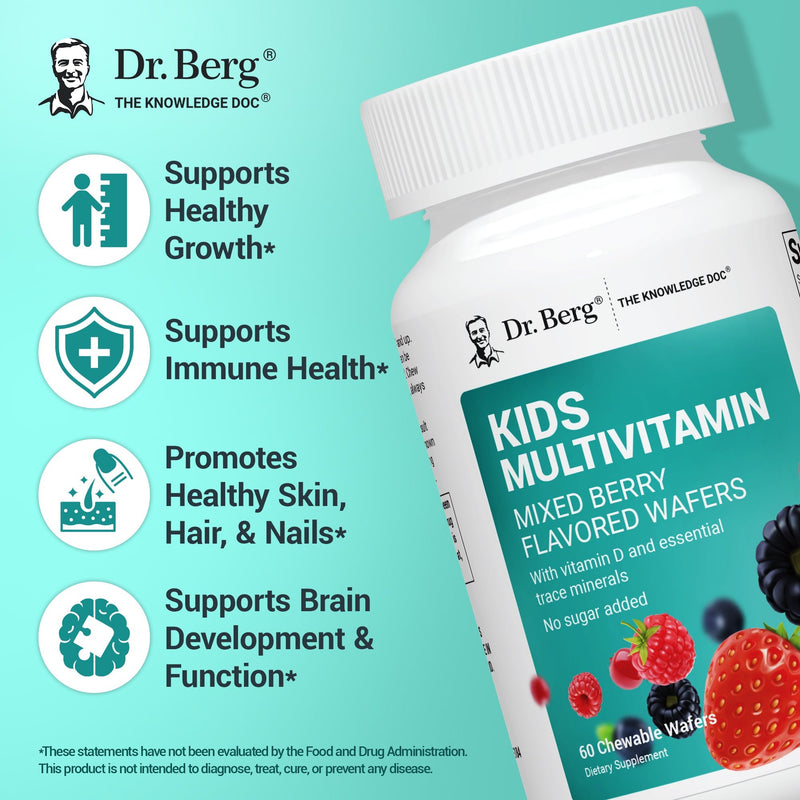 Doctor Berg UK Kids Chewable Multivitamin – Mixed Berry, 60 Wafers