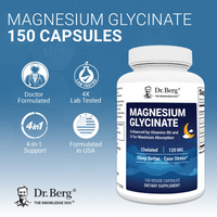 Doctor Berg UK Magnesium Glycinate with Vitamin D3, B6 and Zinc, 150 Capsules