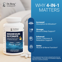 Doctor Berg UK Magnesium Glycinate with Vitamin D3, B6 and Zinc, 150 Capsules