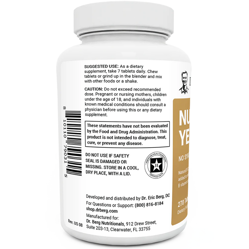 Doctor Berg UK Nutritional Yeast, 270 Tablets