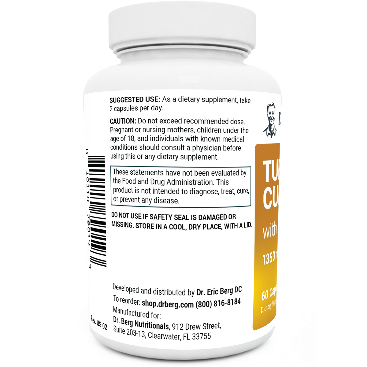 Doctor Berg UK Turmeric Curcumin with BioPerine®, 60 Vegetable Capsules