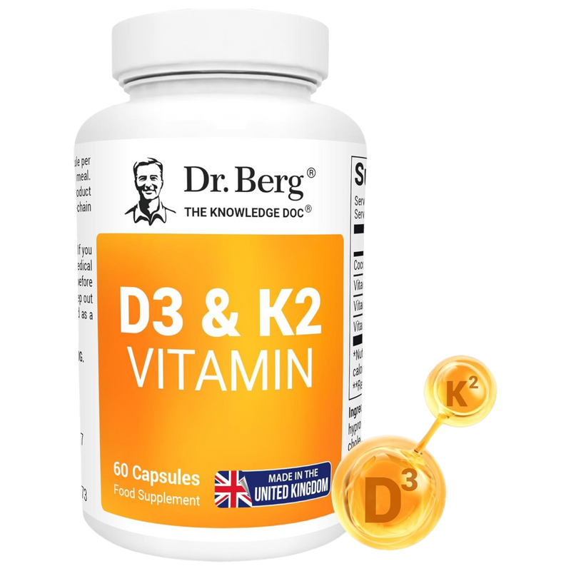 Doctor Berg UK Vitamin D3 & K2 with Vitamin B6 and MCT – 2,000 IU, 60 Capsules