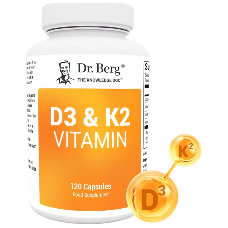 Doctor Berg UK Vitamin D3 & K2 with Vitamin B6 and MCT – 2,000 IU, 120 Capsules