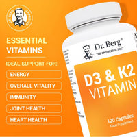 Doctor Berg UK Vitamin D3 & K2 with Vitamin B6 and MCT – 2,000 IU, 120 Capsules