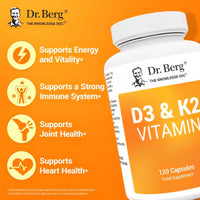 Doctor Berg UK Vitamin D3 & K2 with Vitamin B6 and MCT – 2,000 IU, 120 Capsules