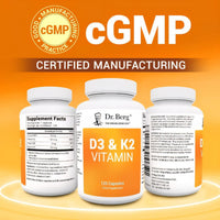 Doctor Berg UK Vitamin D3 & K2 with Vitamin B6 and MCT – 2,000 IU, 120 Capsules